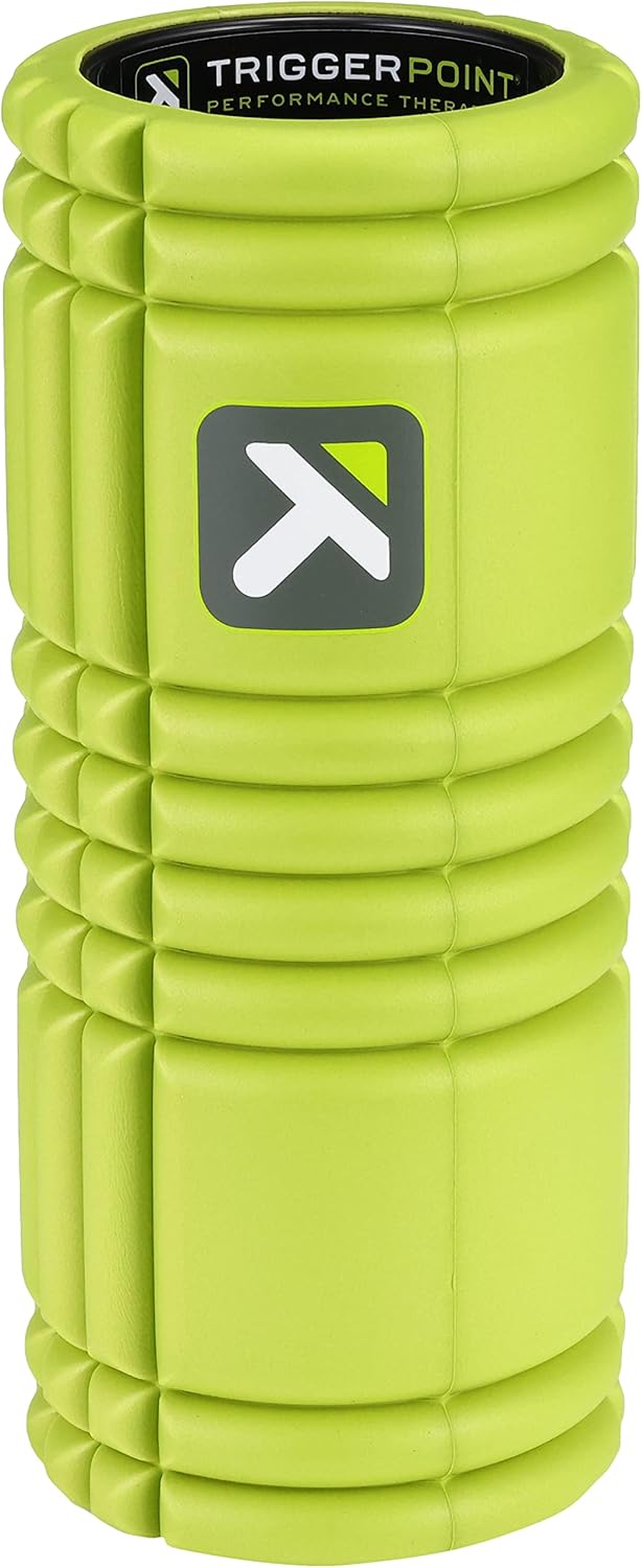 TriggerPoint Grid Foam Roller - Multiple Density Exterior, Rigid Core - Appreciated by Therapists and Athletes - Standard Density, Includes Online Instruction Video, 13"