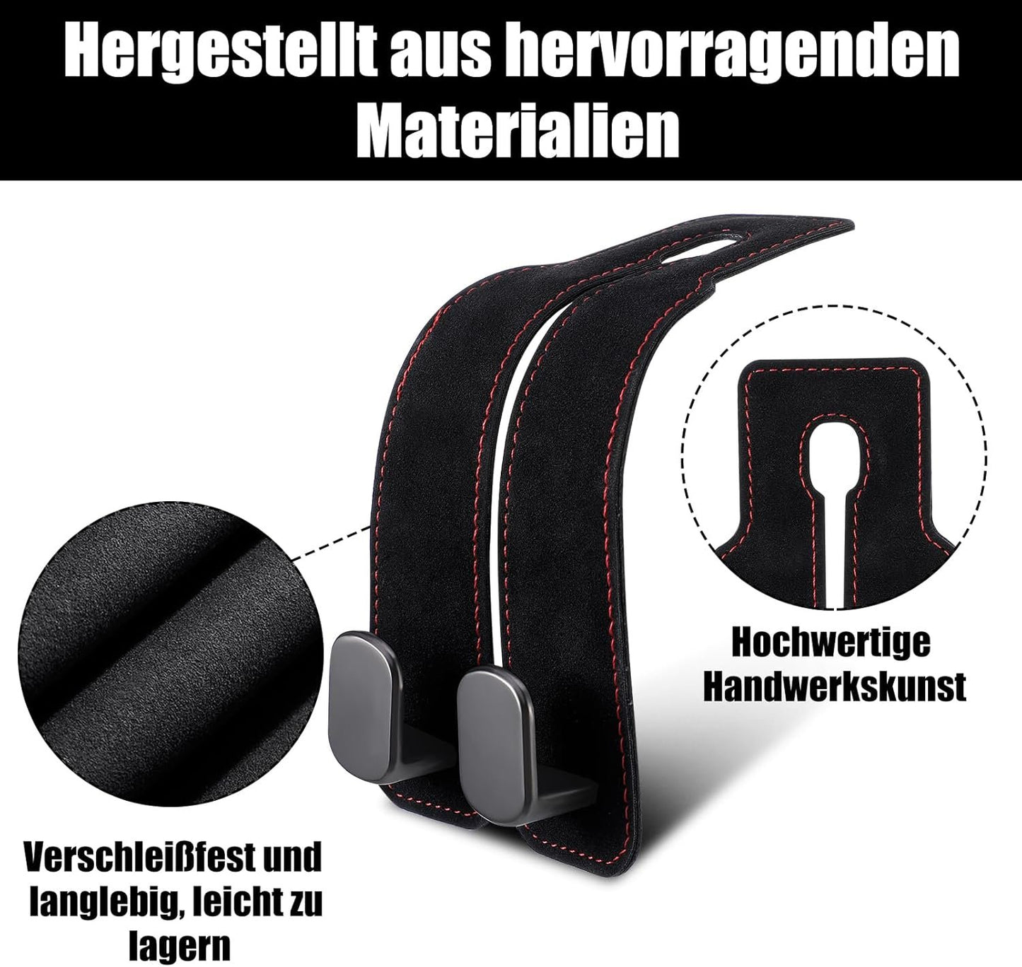Halinuia 2 Pieces Double Back Car Seat Hook, Car Seat Back Storage Hook Accessories Interior, Hanger for Headrest Storage Bag for Car