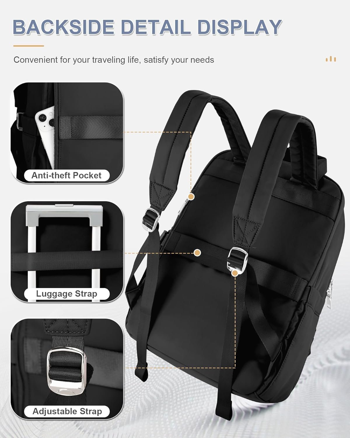 Carry on Travel Backpack for Women Airplane Approved Hand Luggage Backpack Water Resistant Personal Item Travel Backpack