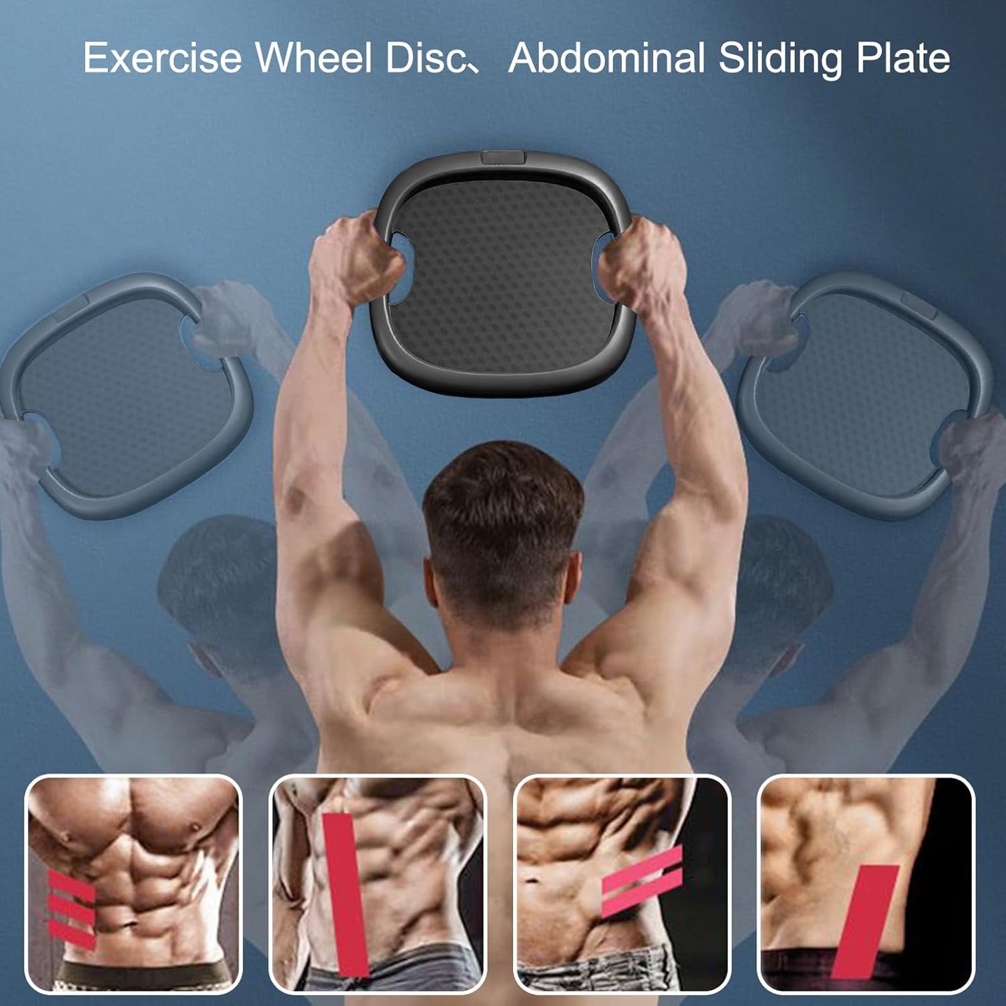 Exercise Roller, Core Slider Wheel, Fitness Training Gear, 360° Rotating Design, With Comfortable Kneeling Pad, For Core Strength Workouts, 11.02x3.35 Inches, Black, 1 Set