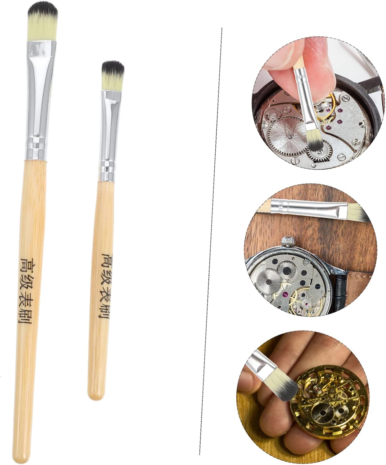 CIYODO 2Pcs Watch Parts Cleaning Brush Soft Bristles Tool for Watch Movement Maintenance and Repair Essential Watchmaker Accessories for Safe and Cleaning