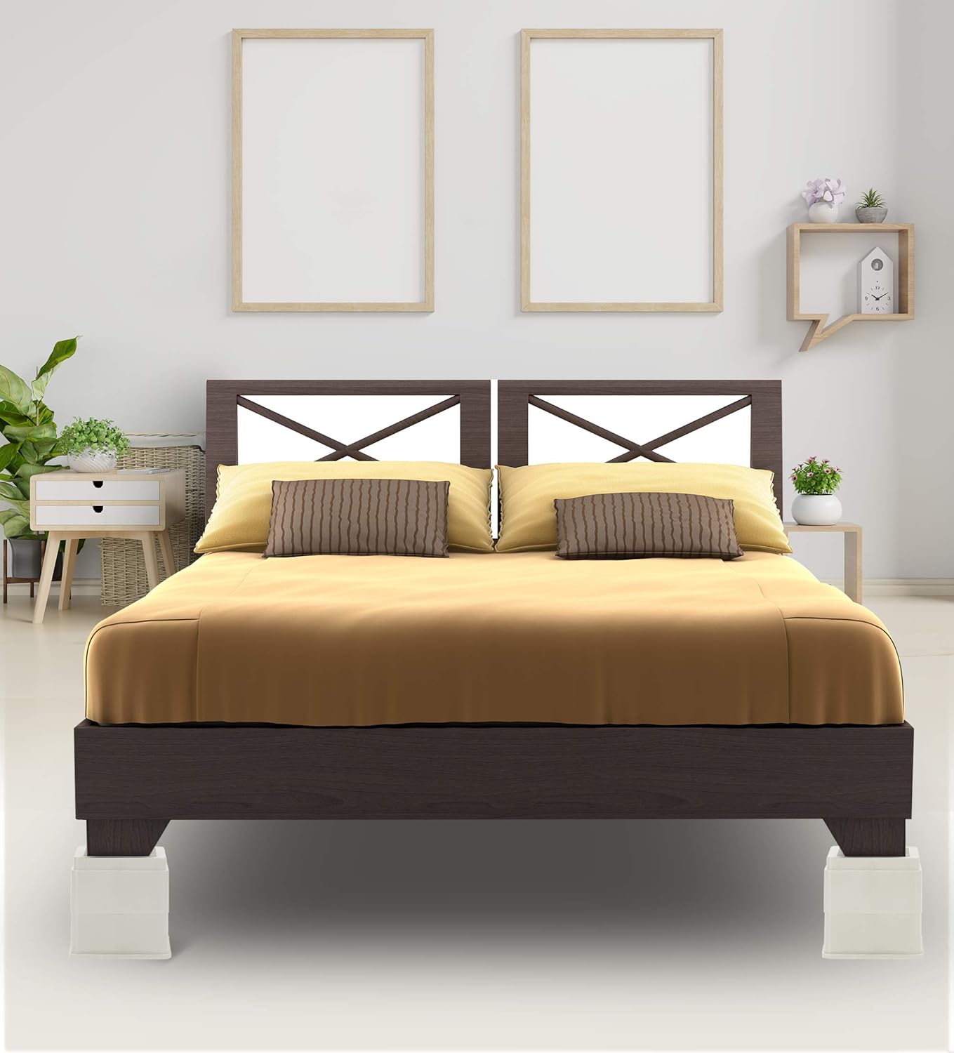 Utopia Bedding Premium Adjustable Furniture and Raised Bed 8 Pieces (5 cm to 10 cm) – Durable Plastic with Foam, Non-Slip Rubber Pads – Raises Your Bed, Sofa, Table, Chair – White