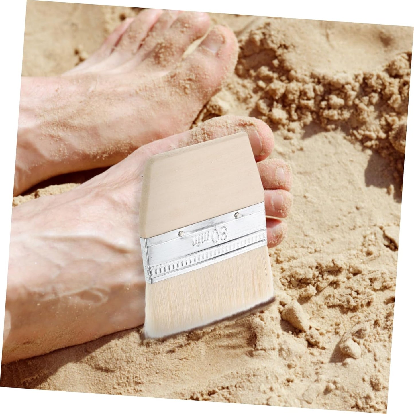 Didiseaon Spazzola Per La Pulizia Della Spiaggia Da Multifunzionale Scrubber Rimuovere Con Piede Dovere Rimozione Sabbia Nome Setola Pennello Morbido Spazzola Di Legno Beige Manico in Legno