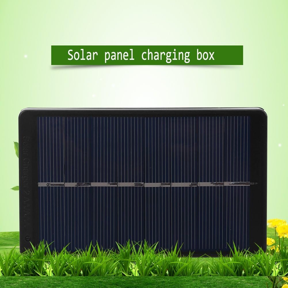 Aa Battery Solar Charger,Solar AA AAA Battery Charger Charging Box 1W 4V Portable Solar Battery Charger for AA and AAA Batteries Black Solar Battery Charger for aa Batteries