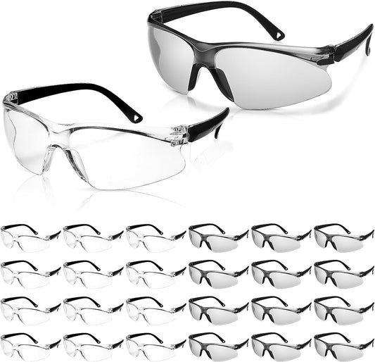 Geiserailie Safety Glasses Bulk Clear Safety Goggles ANSI Z87.1 Scratch Resistant Eye Protection for Work Lab Construction