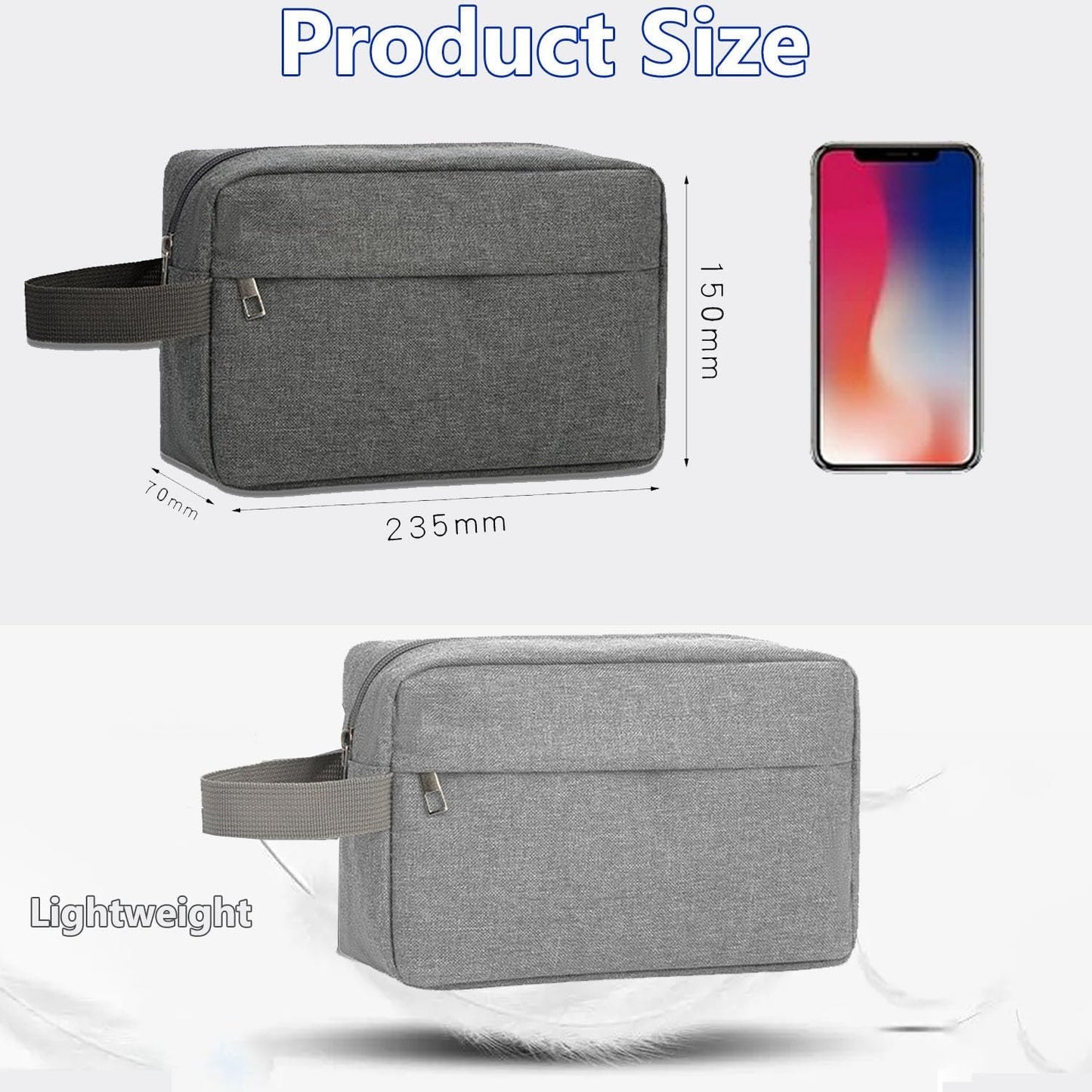 Toiletry Bag for Men, Veyarien Travel Shaving Bag Dopp Kit Water-Resistant Cosmetic Bag Travel Organizer for Toiletries Accessories (Navy Blue)