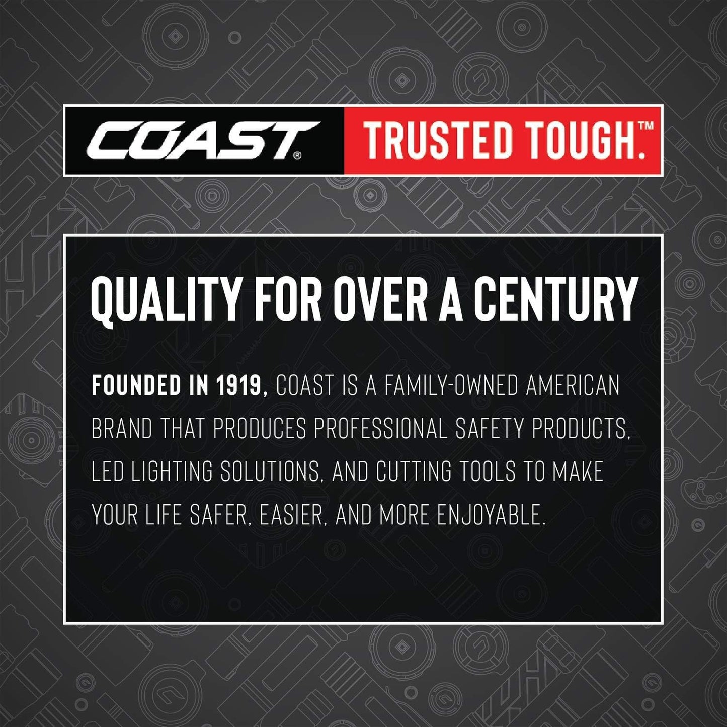 COAST 1XAAA Black Aluminium 54 LUMENS MAX Beam Inspection Pen Torch