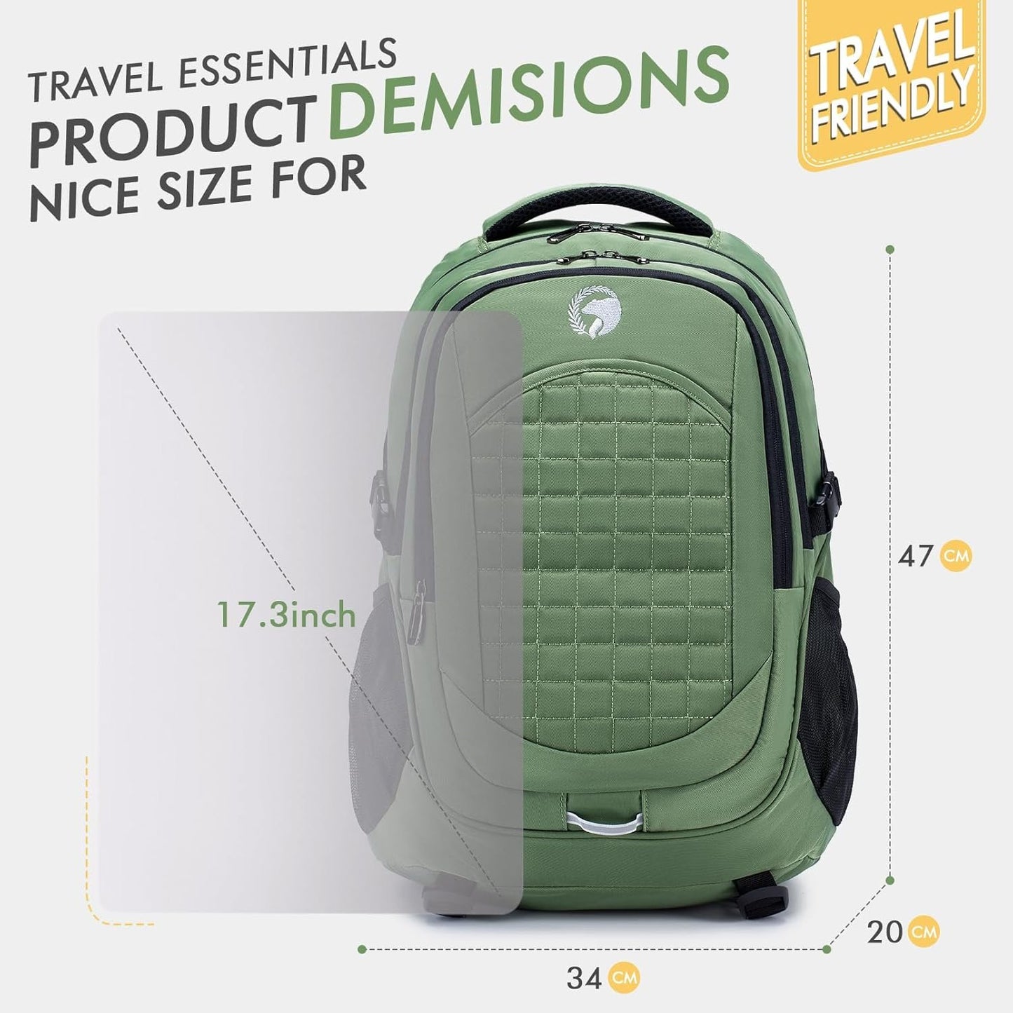 Bagzy Hiking Backpack 40l with Back Ventilation and Hip Belt, Trekking Backpack Travel Backpack Outdoor Camping Men Women
