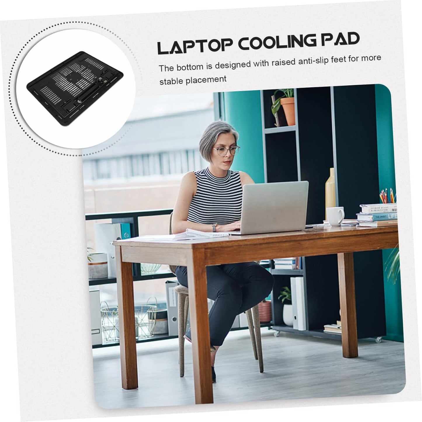 DOITOOL Laptop Cooling Pad with Silent Fan Ultra Thin Design for Laptops USB Powered Notebook Cooler Lightweight and Portable Laptop Stand for Enhanced Heat Dissipation