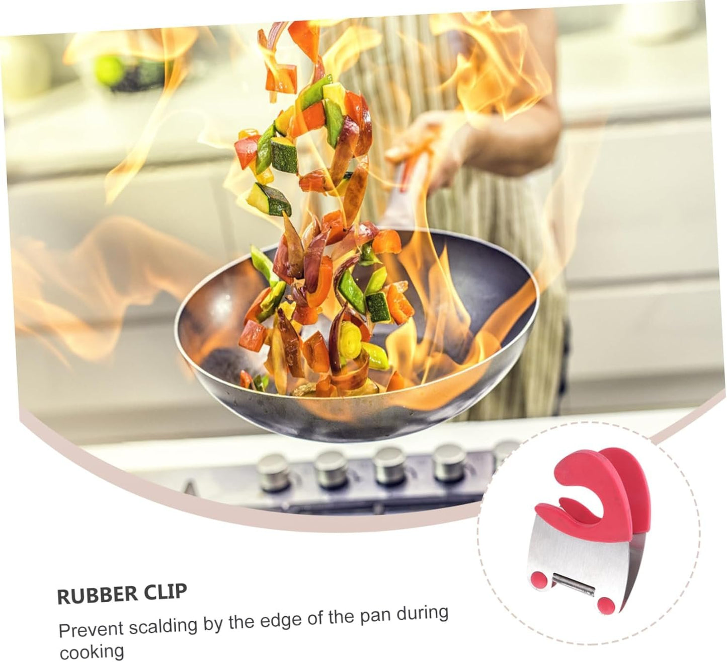 BESPORTBLE 2 Pezzi Porta Utensili in Acciaio Inox con Clip per Cucchiaio - Gadget Pratico per Ristorante e Casa - Rosso Ideale per Organizzare La Tua Cucina