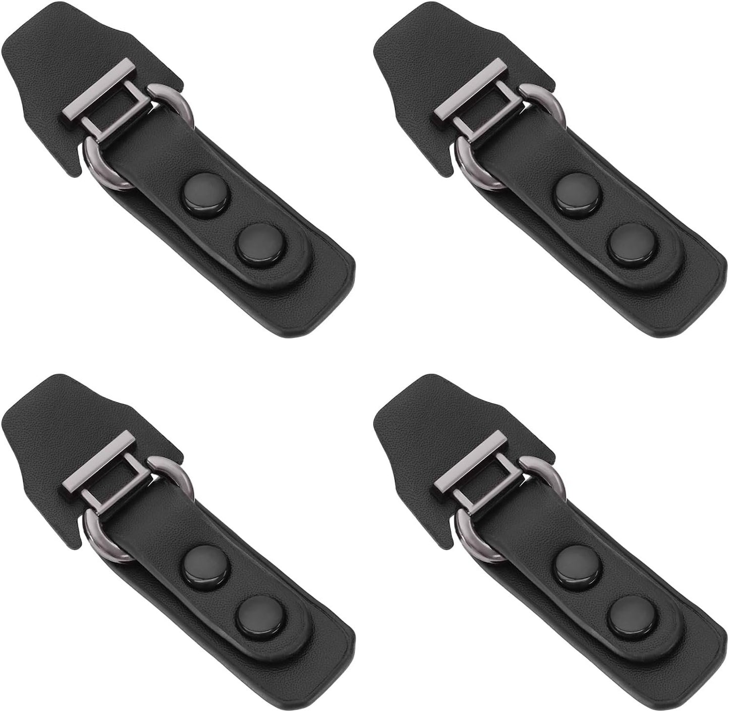 LT Easiyl 4 Pairs Black Metal Leather Clasp Fasteners PU Leather Snap Toggle with 2 Snap Fastener Metal Leather Clasp for Clothing Accessories Sew On Hooks DIY Craft 9x3.2cm
