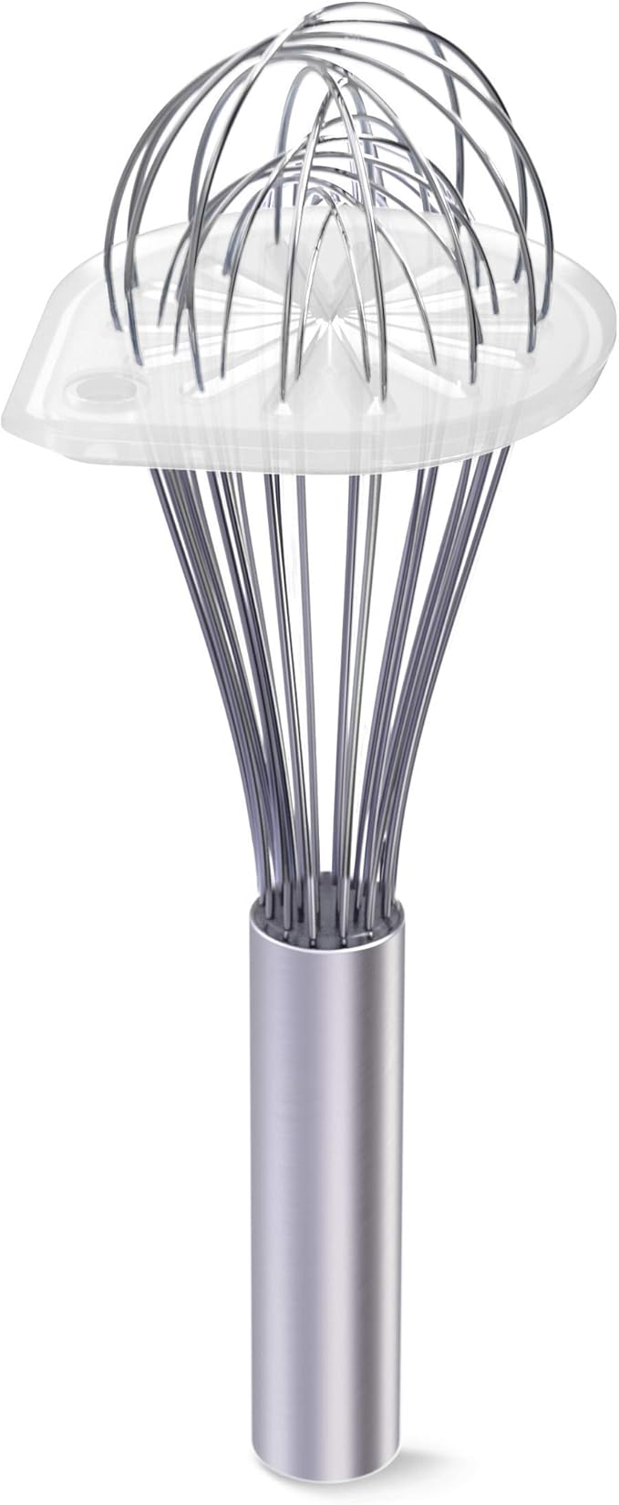 Wipe a Whisk Easily - Multipurpose Kitchen Tool Made In USA - Includes 11" Stainless-Steel Whisk - Cool Baking Gadget, A Great Gift For Men & Women (2pc Whisk Wiper Set, Clear)