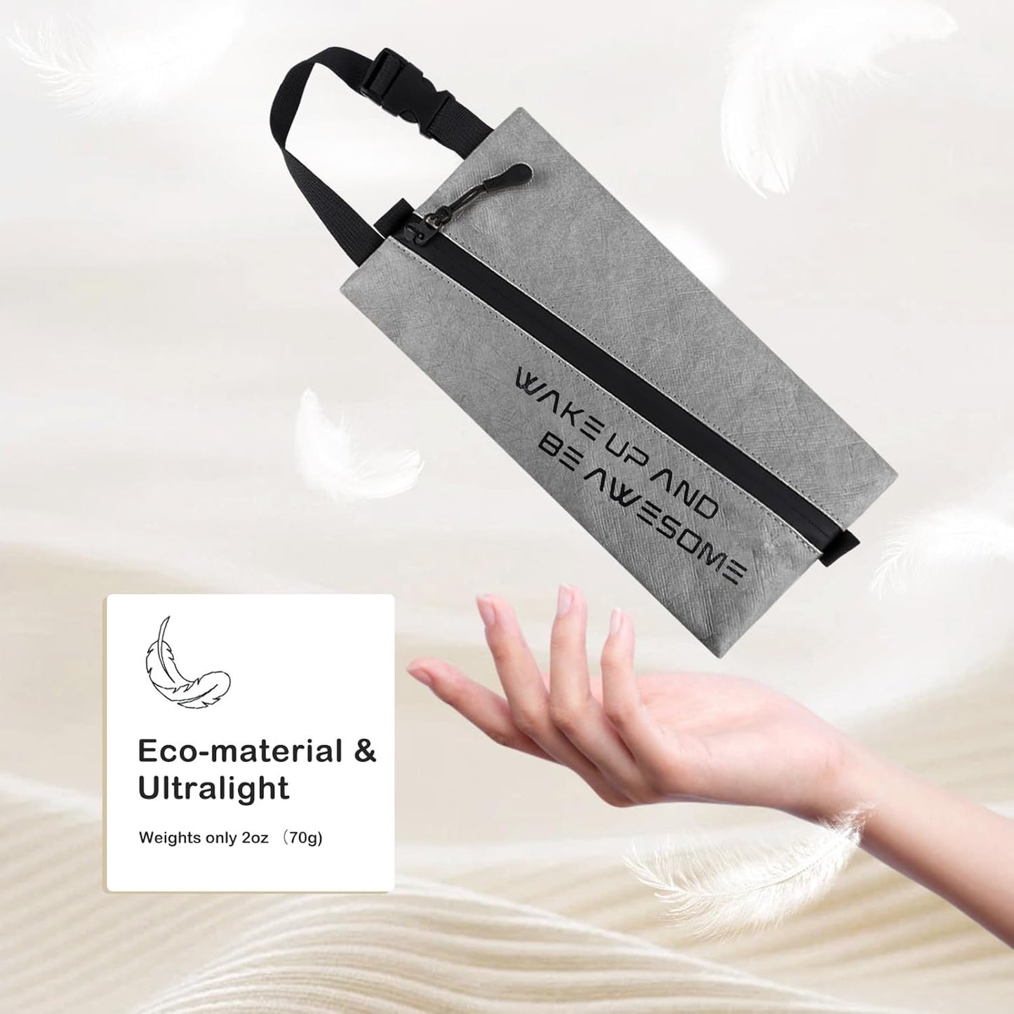 Maplerich Travel Toiletry Bag - Eco-Friendly Small Hygiene Bag for Men and Women, Mini Toiletry Bag for Toiletries, Wet Bag, Dopp Kit, Black Cosmetic Bag, Kids Toiletry Travel Bag, Grey, Fashion