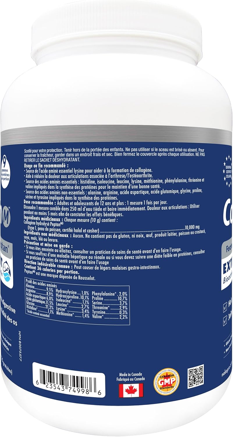825gm (29oz) Hydrolyzed Marine Collagen Peptides featuring 10,000mg of Peptain, for Skin, Nails, Bones and Joints. Bonus Size (825gm) (825gr)