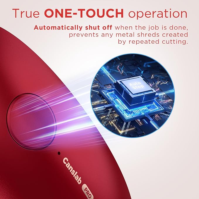 Ultrablade PRO Auto Stop Can Opener - Rechargeable Electric Can Opener for Kitchen for Seniors with Arthritis- One touch Side Cut Can Opener, Smooth Edge, Handfree, Portable Small Size, Red