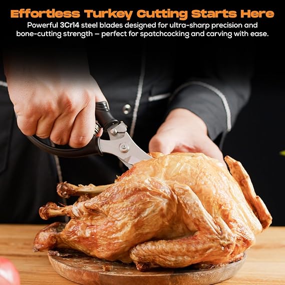 Poultry Shears, Kitchen Scissors for Food With Safety Lock, Kitchen Shears for Food, Meat Scissors, Bone Cutter, Chicken Cutter
