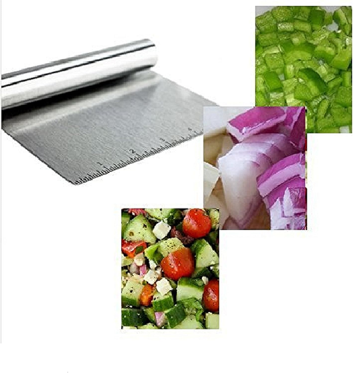 Stainless Steel Food Scraper and Chopper Large Griddle Spatula Kitchen Tool Gadget by MERRY BIRD