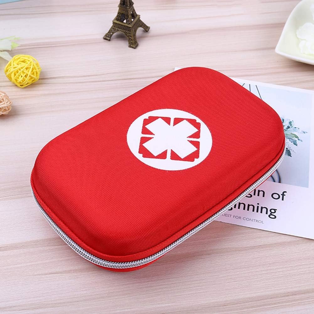 First Aid Kit Bag Empty Hardcase Waterproof Medicine Storage Bag Portable Medication Package Compact Lightweight Emergency Survival Rescue Cases Medical Kit Idea for Home Car Travel Outdoor (Red01)