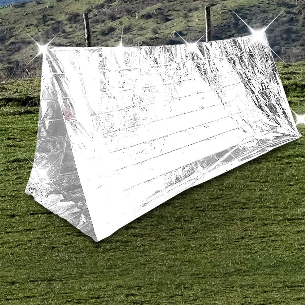 Emergency Foil Blanket, Emergency Tent Blanket Sleeping Bag Outdoor Survival Reflective Shelter Survival Reflective Thermal Blanket for Outdoors, Hiking, Survival