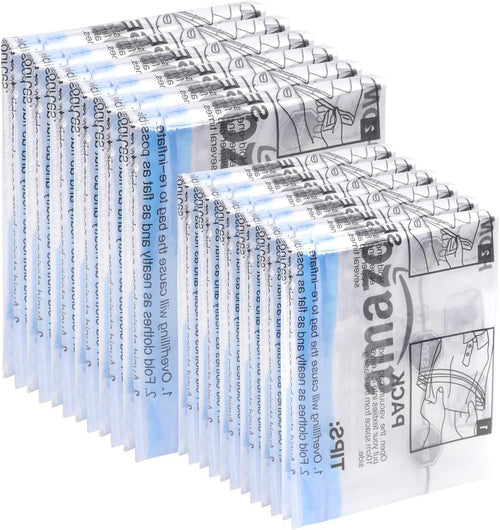 Amazon Basics Roll-Up Travel Storage Bags, 12 Packs of 6 (Small & Medium), Multiple, Clear