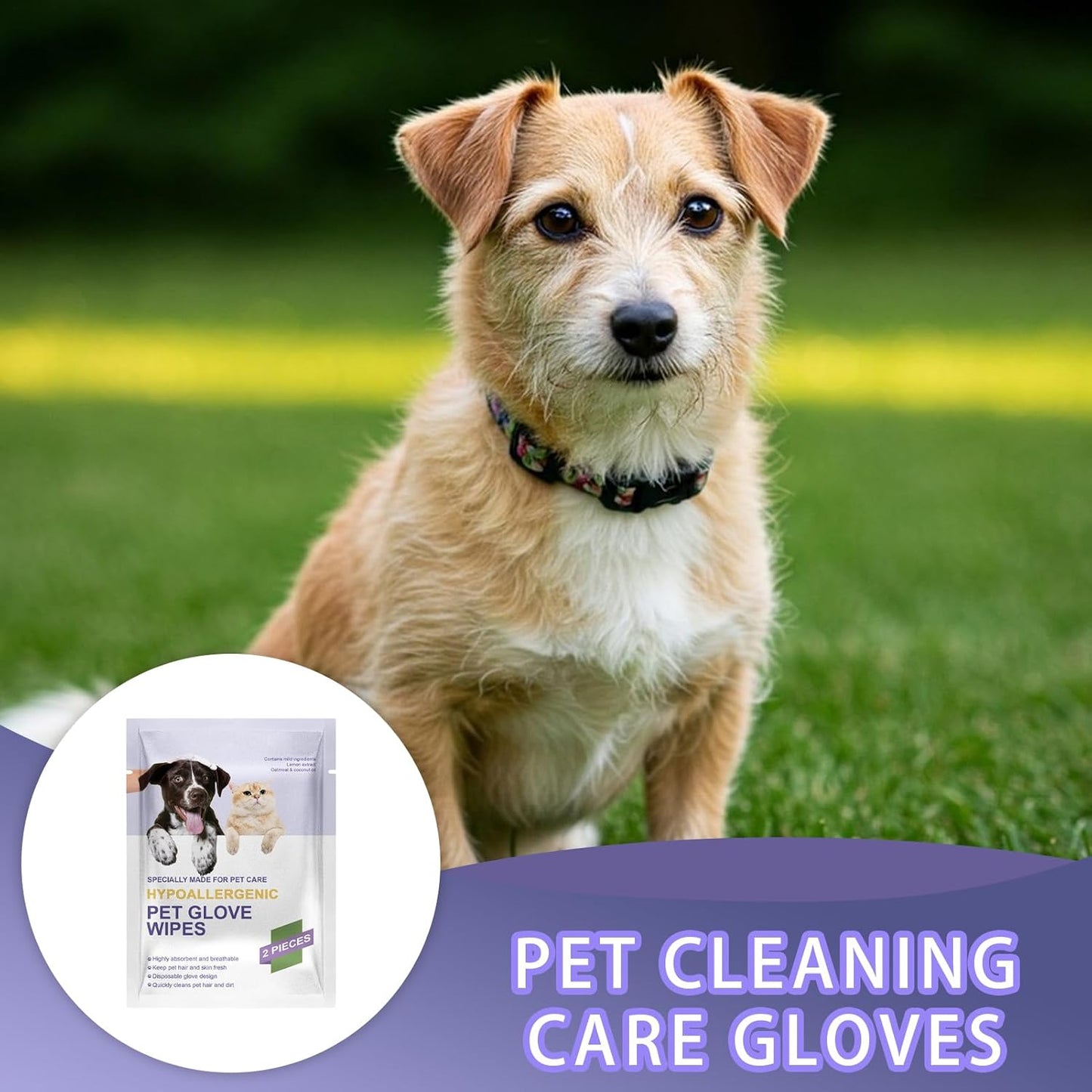 Pet Cleaning Gloves - Cat Washing Gloves | Cat Cleaning Deodorizing Wipes | Nourishing Waterless Portable Grooming Tool for Daily Routines Hygiene Home Cleanliness Bathing Removing Shedding Hair