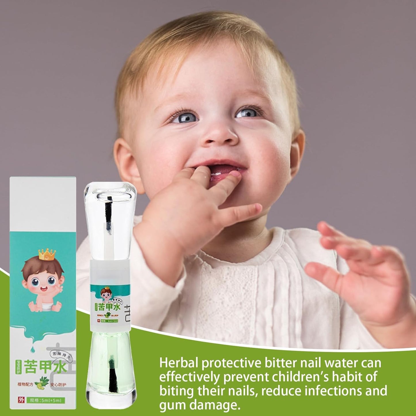 Mivceklw Nail Biting Prevention Polish, 5ml Bitter Formula Remedy, Safe Thumb Sucking Aid For Kids, Effective Nail Care Solution To Discourage Finger Biting, 0.91 x 3.94 Inch