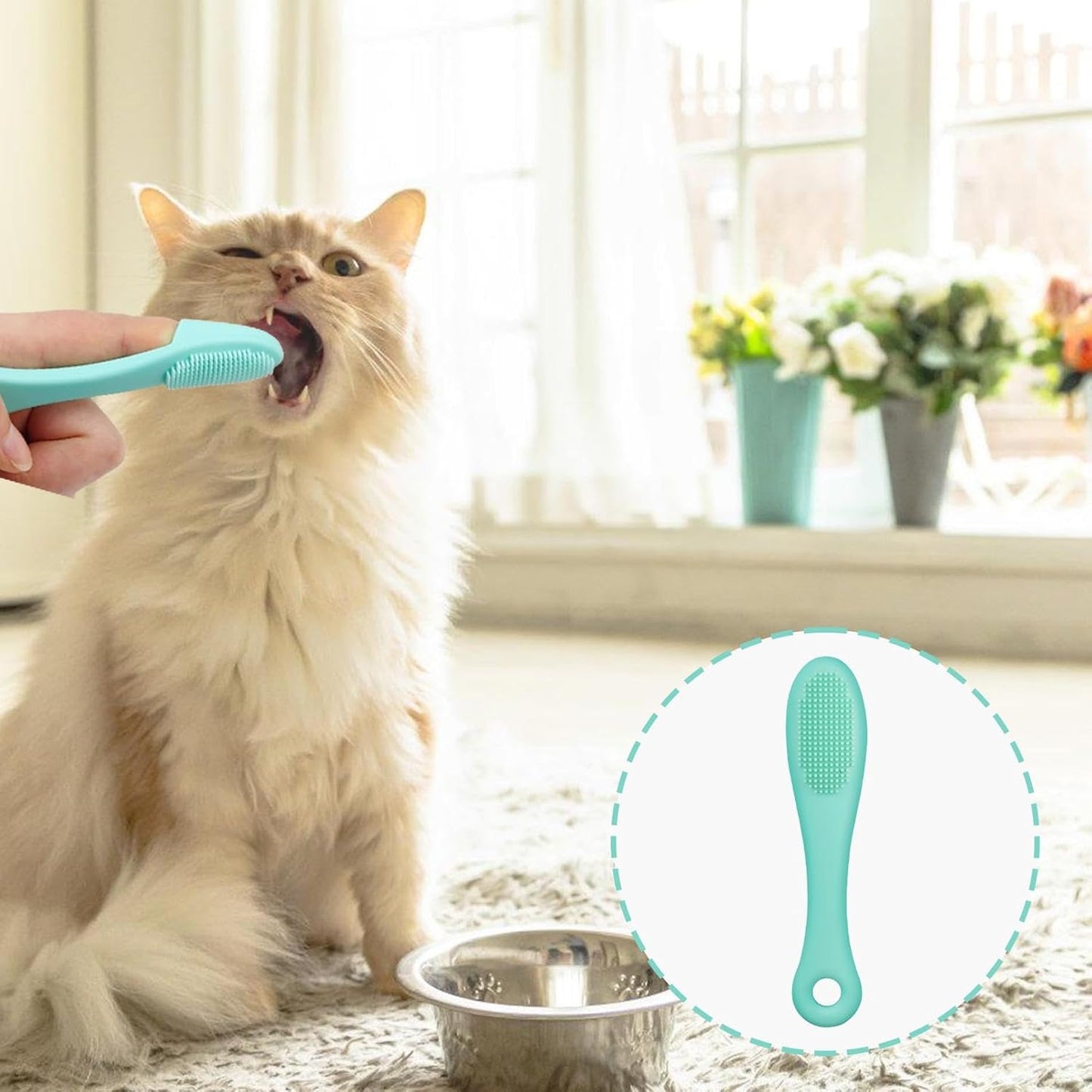 Cat Chin Brush Soft Silicone Grooming Brush Non-Slip Pet Cleaning Brush Finger Grooming Tool For Pets Cat And Dog Chin Scrubber Multifunctional Pet Grooming Supplies Silicone Brush For Cats Pet Hygien