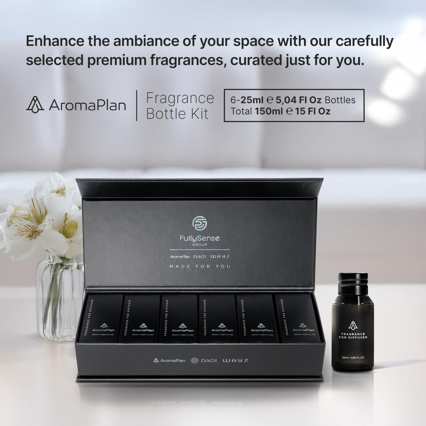 AromaPlan Home Luxury Scents, Hotel Premium Collection Set- 5 Star Hotel Collection- Natural, Non-Toxic Cold Air Diffuser Oil - Gift Ready, Diffuser Oils Scent (6 Pack/ 0.85 fl.oz (25 ml)