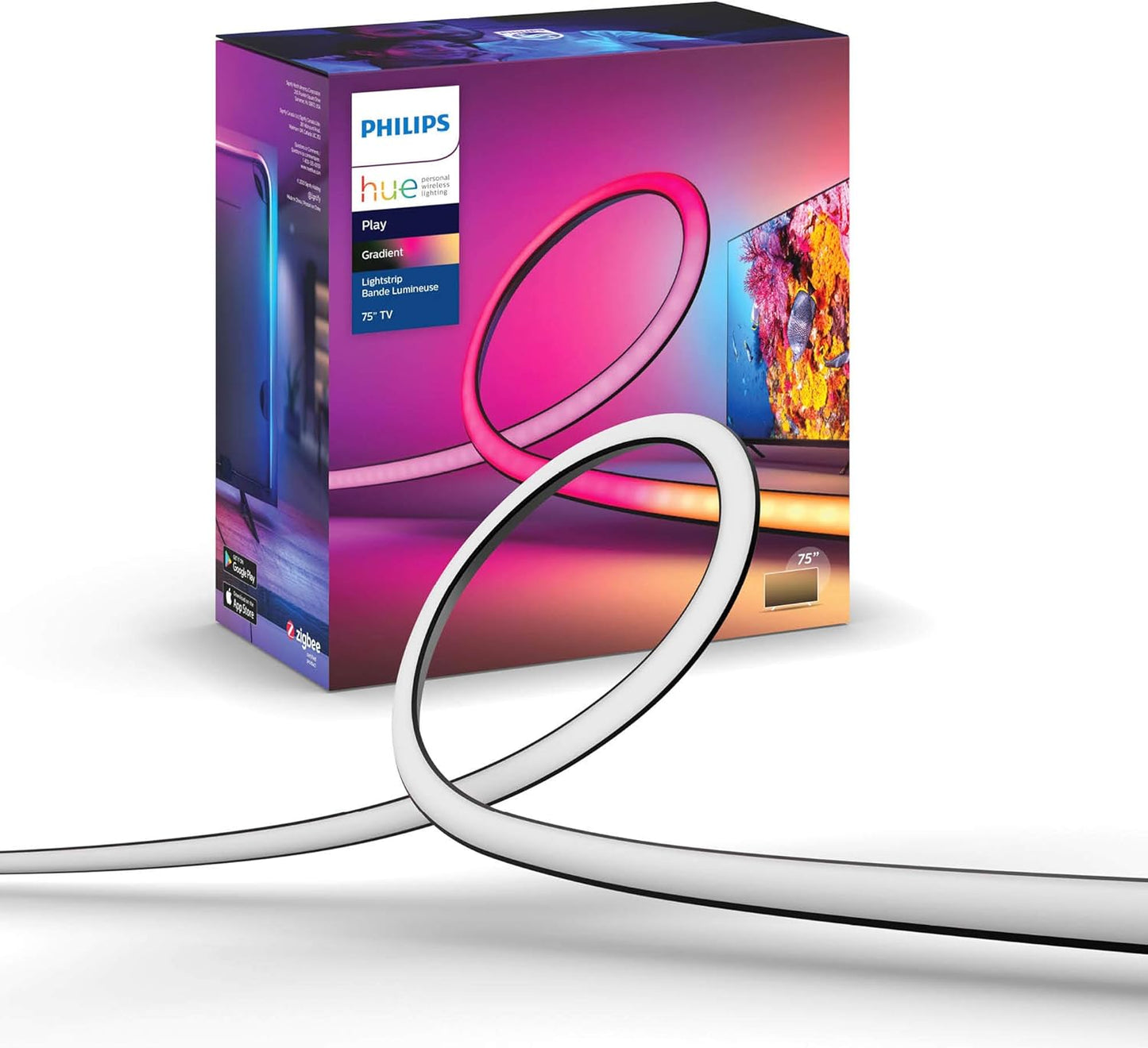 Philips Hue Play Gradient Lightstrip 55", Smart Led Strip Lighting Sorround Synchronized with TV Colours