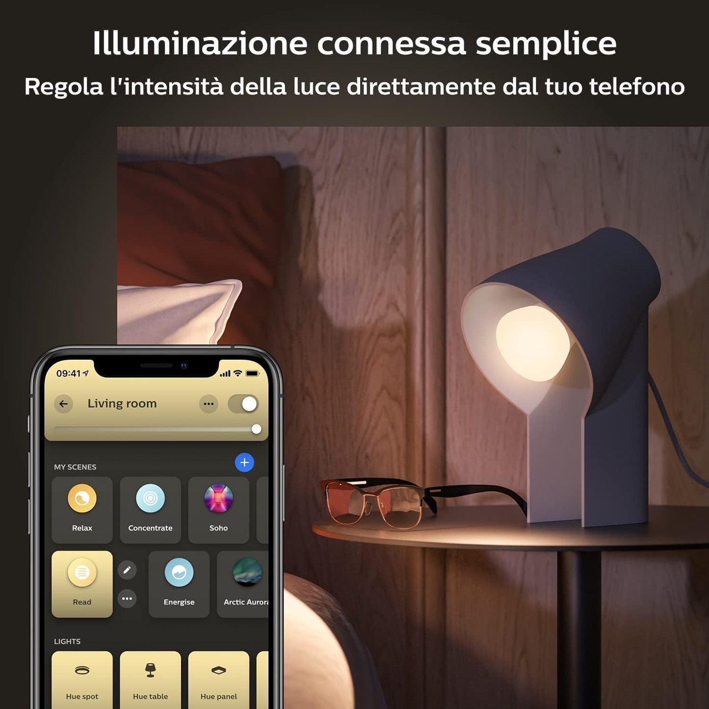 Philips Hue White Ambiance 4 Lampadine LED Smart, con Bluetooth, Attacco E27, 9 W, Dimmerabili, 800 Lumen, Luce Bianca Calda, Bianco