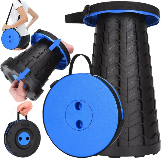 2025 Upgraded Collapsible Stool, 400lb Max Weight, Lightweight But Sturdy, Portable Folding Retractable Telescoping Foldable Camping Stool for Adults Outdoor Fishing Hiking Gardening Travel BBQ