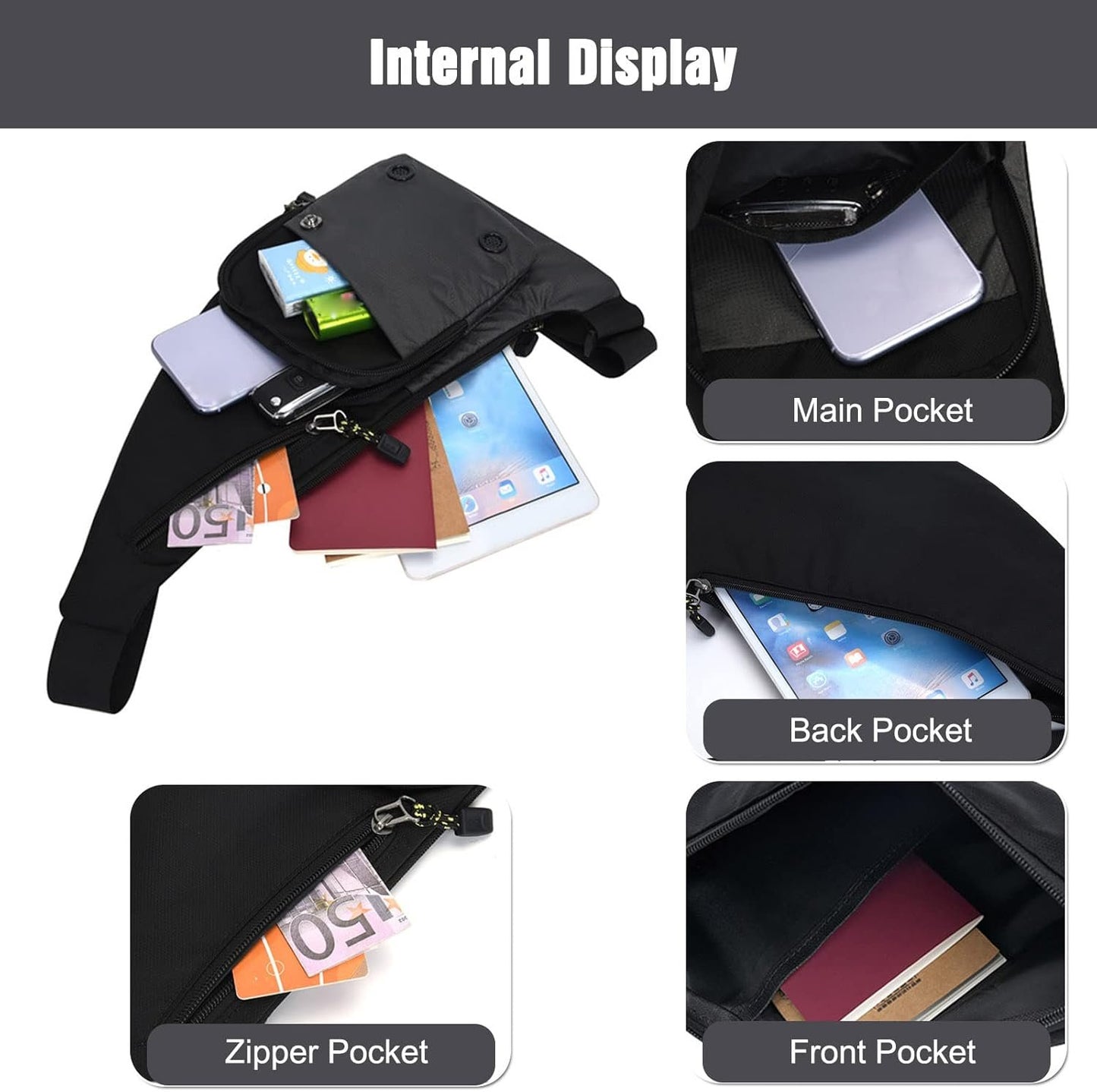 FANDARE Ultralight Sling Bags Outdoor Hiking Daypacks Chest Shoulder Bag Men Crossbody Bags