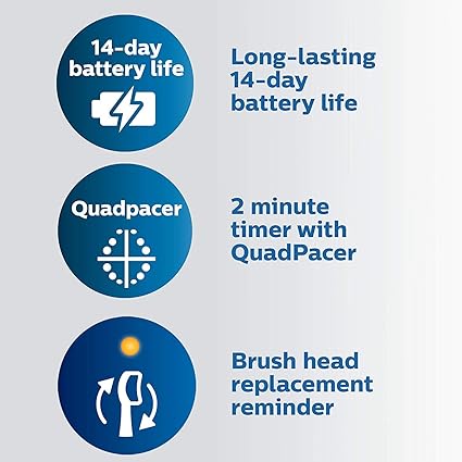 Philips Sonicare ProtectiveClean 5300 Rechargeable Electric Toothbrush, with Pressure Sensor, 3 Cleaning Modes, SmarTimer and QuadPacer, with 2 Bonus Brush Heads, Travel Case, Black, Model