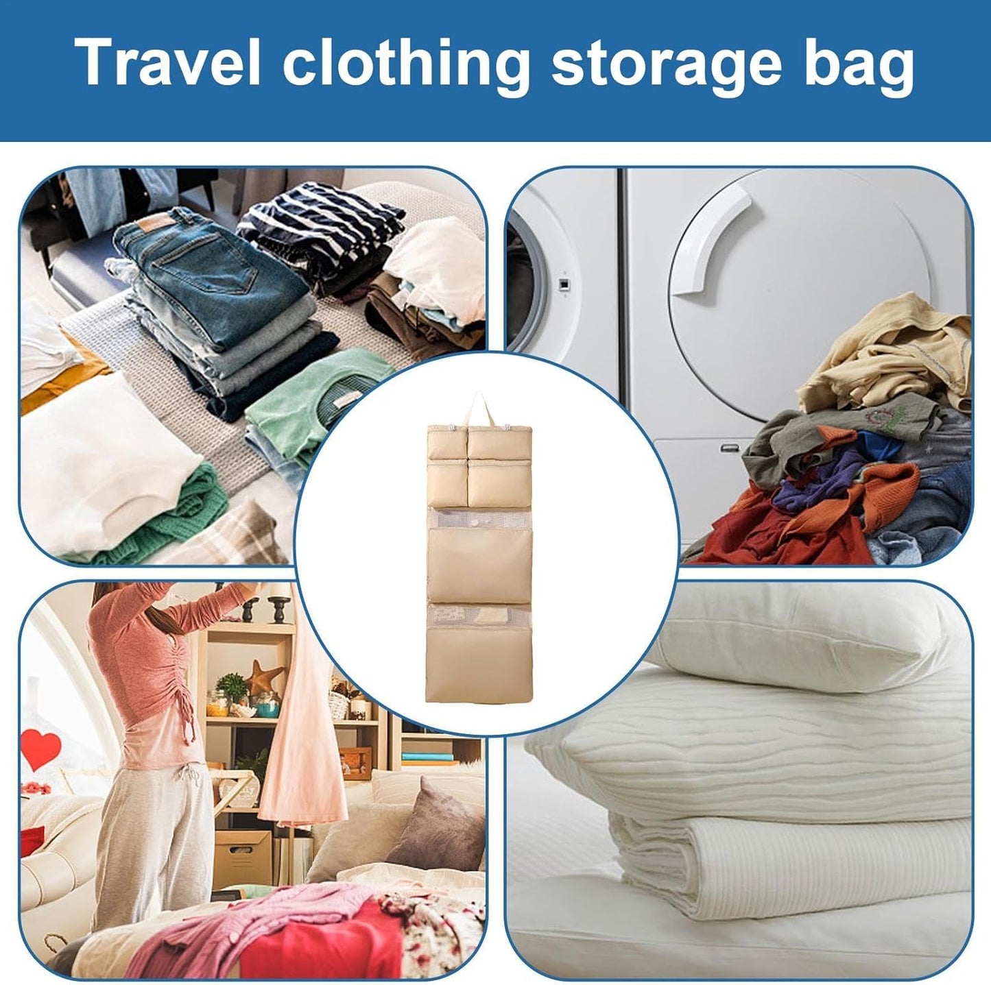 Travel Clothing Bag, Luggage Organizer Bag, Wall Mount Organizer, Travel Packing Bags, Multifunctional Travel Clothing Storage Bag With Wall Mount Design For Lightweight Packing and Home Organization