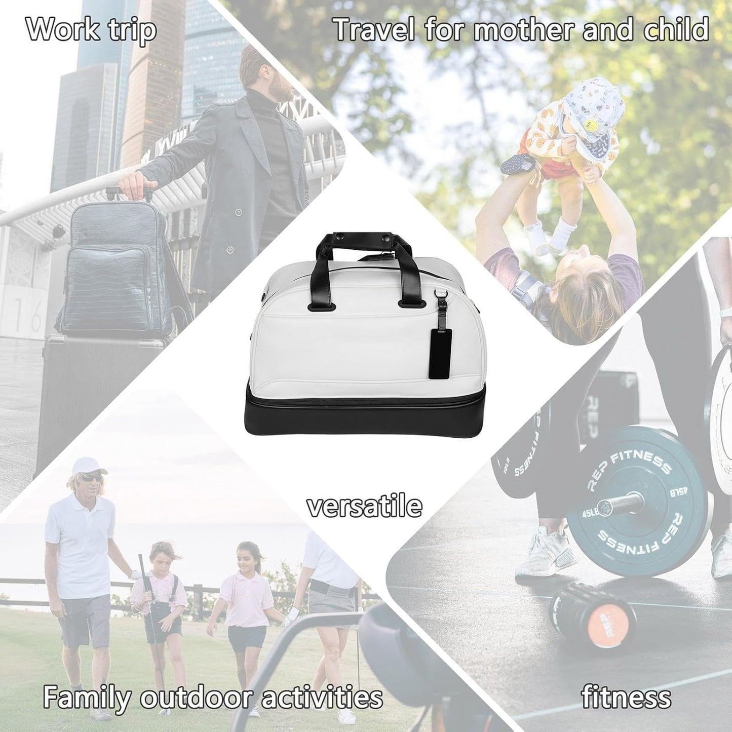 Sports Gym Bag | Waterproof Sports Duffel Bags | Mens Sports Gym Bag | Large Capacity Sports Clothes Bag with Multiple Compartments, Ideal for Gym, Workout and Athletic Gear, white, Please refer to
