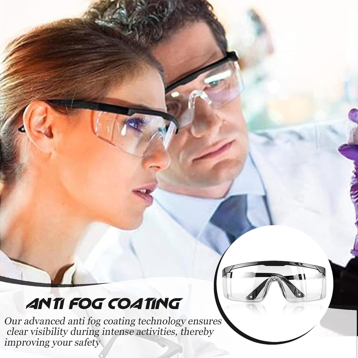 Protective Eyewear – Multi-layer Coating Clear Anti-Fog, Anti-Scratch Safety Glasses - Versatile Eye Protection for Men, Women, and Children