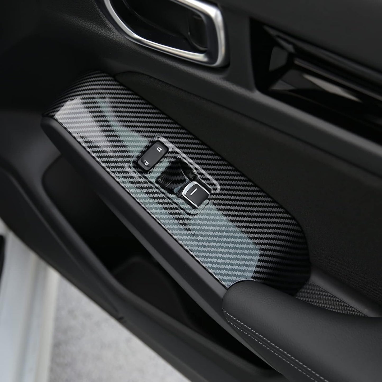 Thenice Compatible with Honda Civic Accessories Window Control Panel Door Armrest Cover Trims Interior Accessory for Civic 2022 2023 2024 2025 (Carbon Fiber Print)