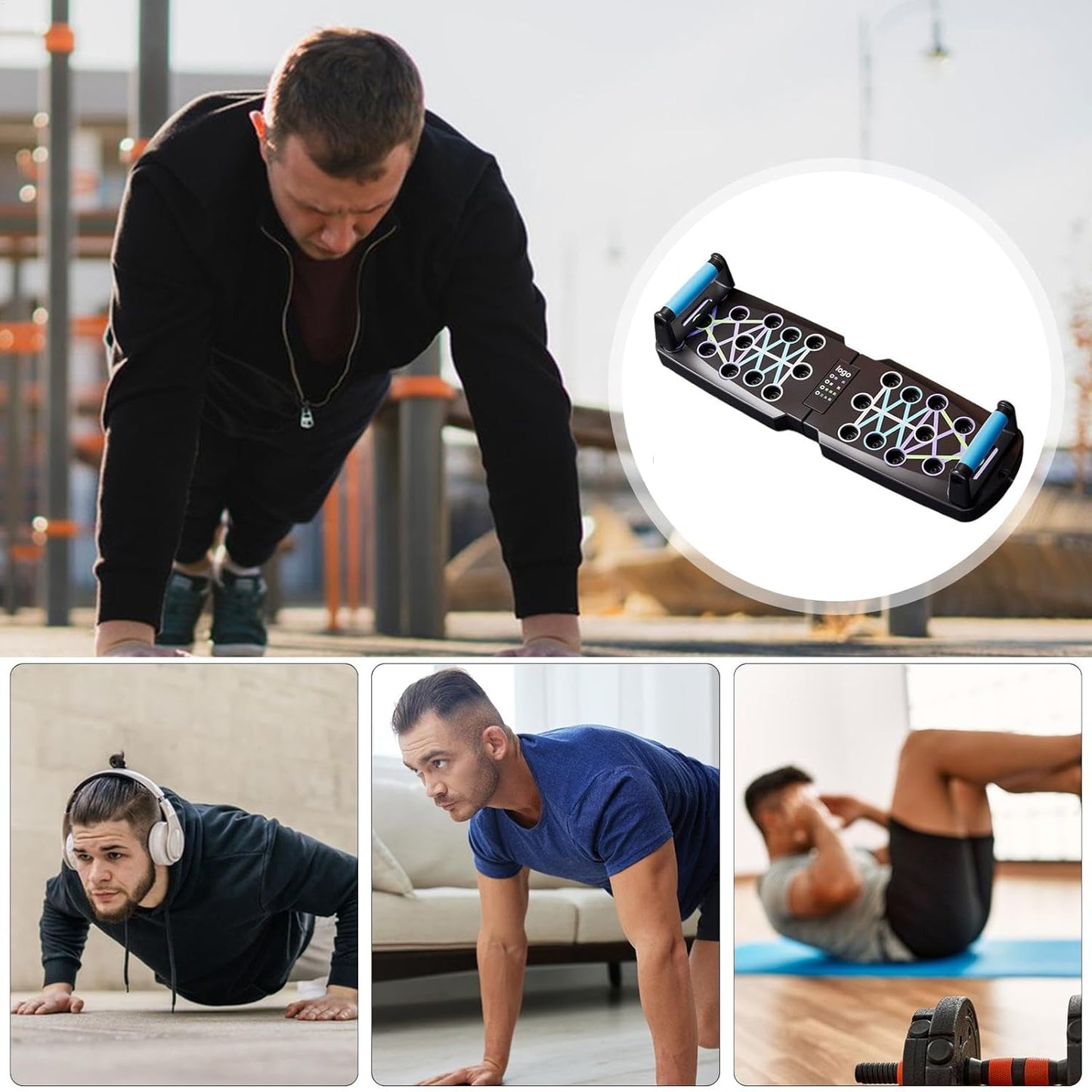 Vriusi Ab Exercise Board, High Strength Pushup Handles, Workout Equipment, Fitness Accessories, Versatile Exercise Gear for Beginners, Vriusi Ab Board, Pushup Handles, High Strength Exercise Equipment