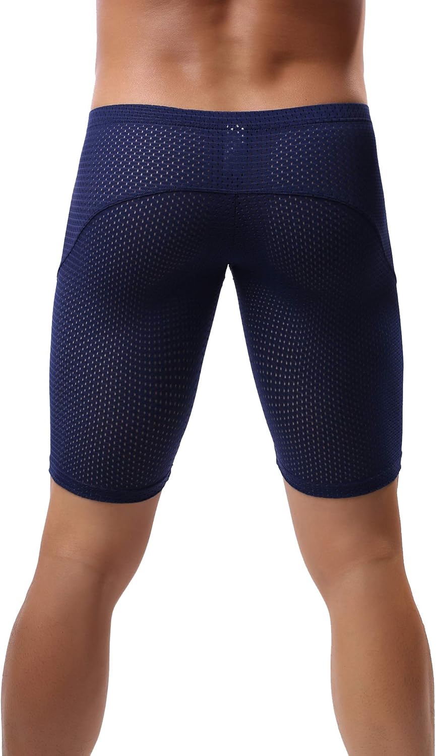 Linemoon Mens Tight Yoga Workout Shorts Mesh Gym Training Shorts