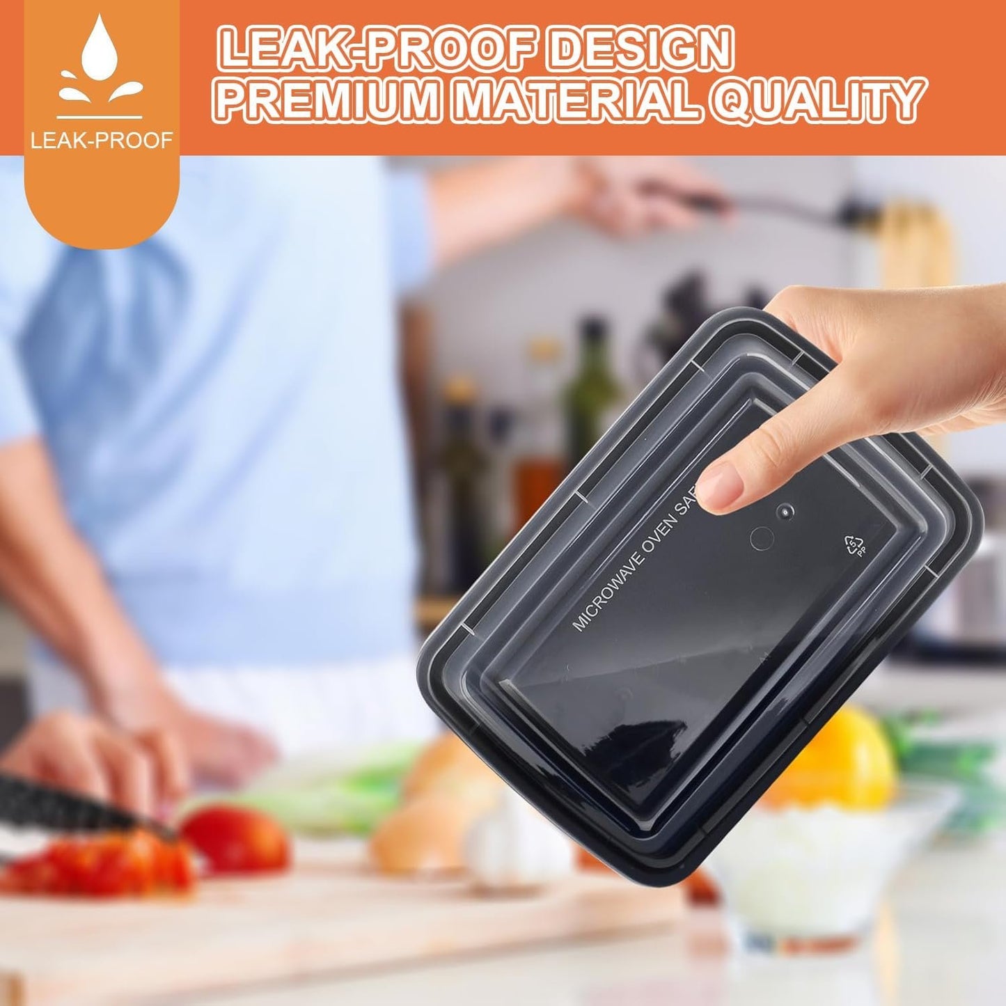 10 Pack Meal Prep Containers, 32 oz Food Storage Container with Lid, Lunch box Reusable, Plastic containers BPA Free Take-Out Box Microwave Dishwasher Freezer Safe