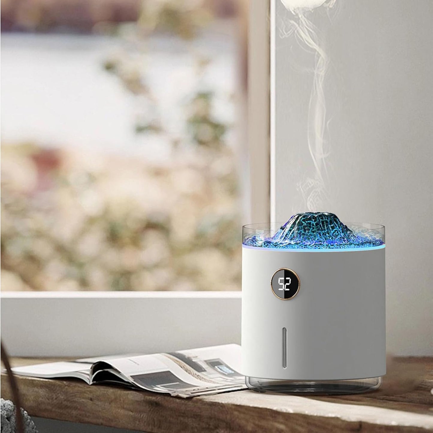 Flame Fire Essential Oil Diffuser, Adjustable Aromatherapy Mist Diffuser with Remote Control, Timeable, Lights for Large Room Home Office Yoga, Ultra Quiet Flame Air Aroma