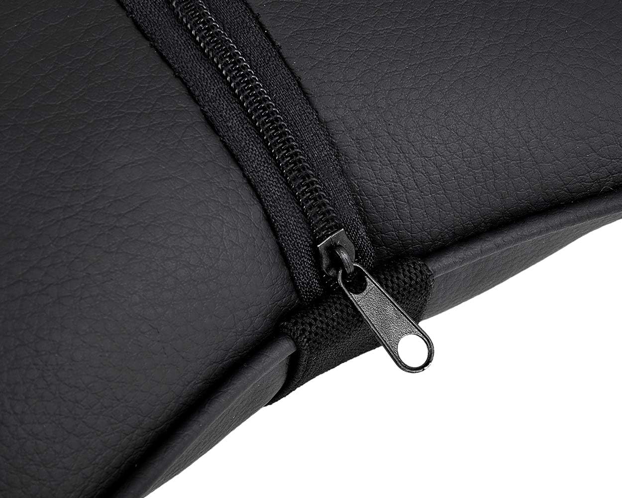 DS. DISTINCTIVE STYLE Car Neck Pillow 2 Pieces PU Leather Travel Pillow for Head Rest Neck Support for Car Seat (Black with Buckle)