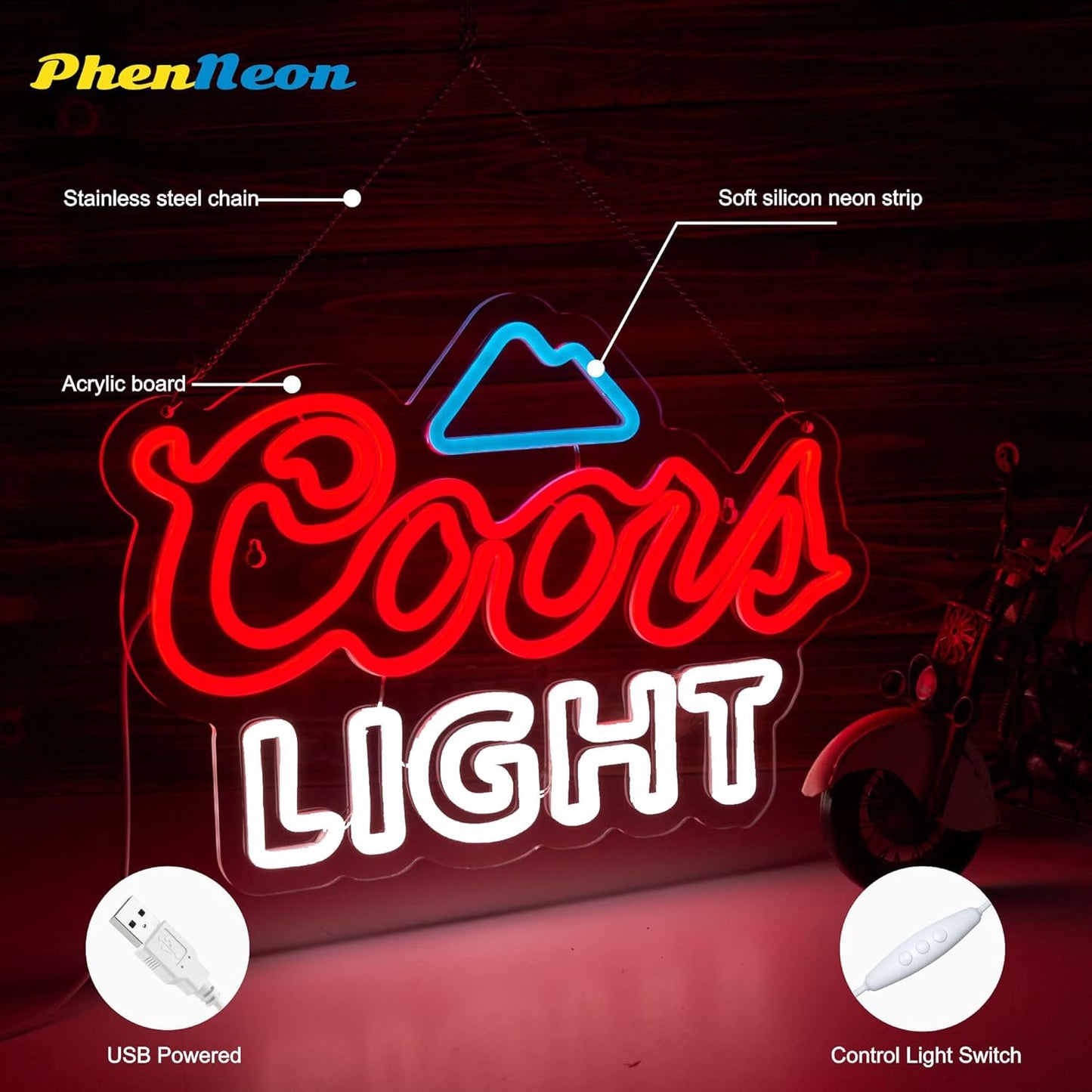 Cors Beer Neon Sign for Wall Decor, Light Beer Bar Neon LED Lights Perfect for Bars Man Cave Home Bars Bedroom Decor Creative Christmas Birthday Party Gifts, Vibrant Nighttime Ambience