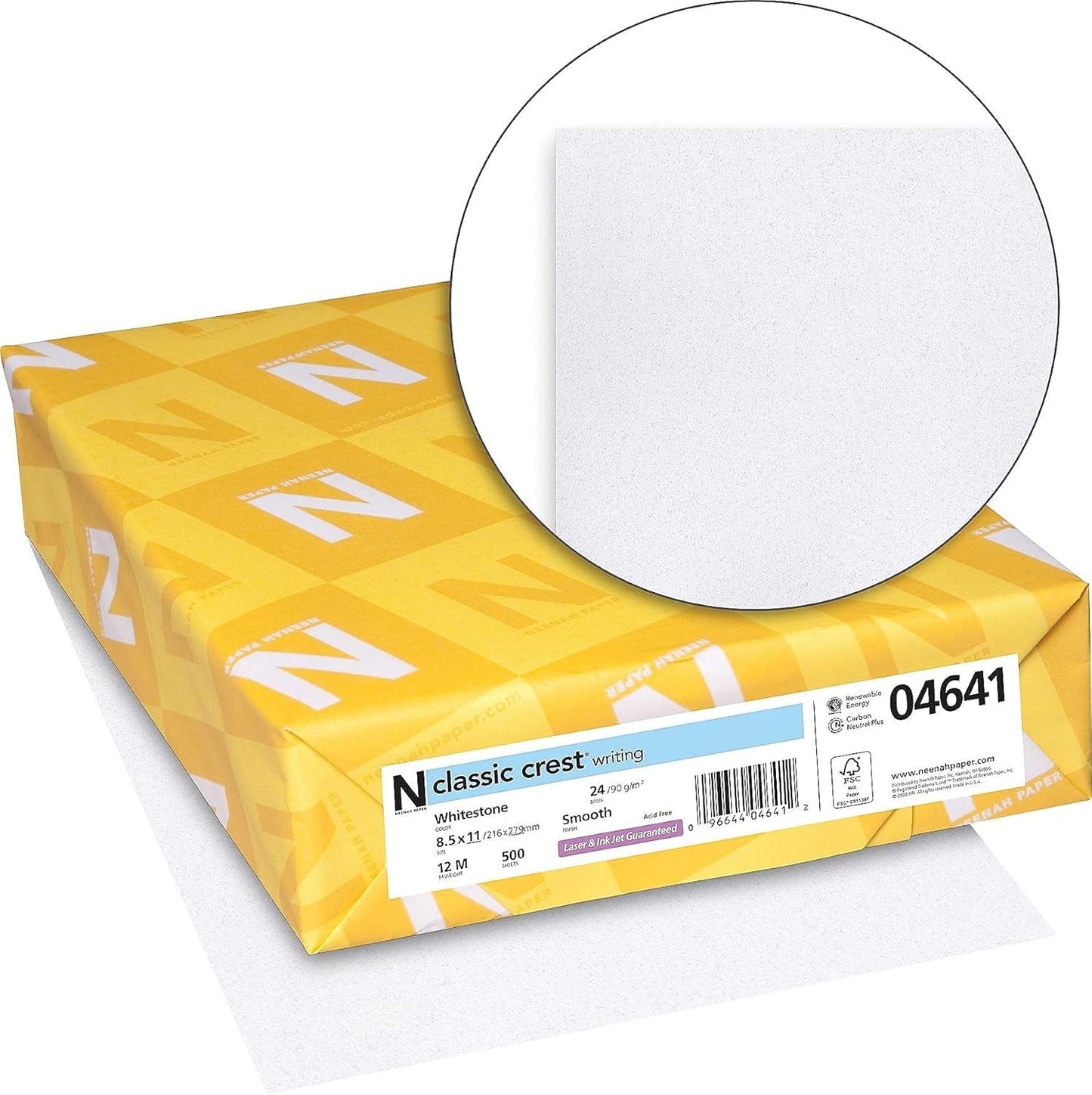 Classic Crest Stationery Writing Paper, 24lb, 8-1/2 x 11, Baronial Ivory, 500/Rm by NEENAH PAPER (Catalog Category: Paper, Envelopes & Mailers / Paper) by Neenah