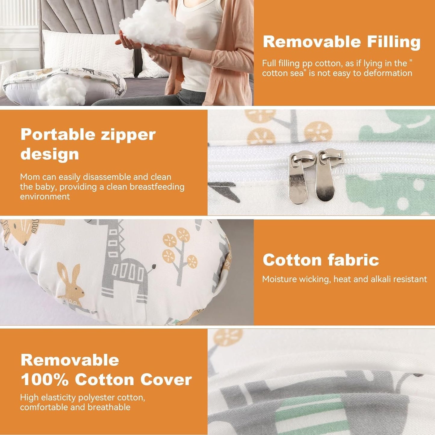 Pregnancy Pillow,Multifunctional Nursing Pillow Washable Breastfeeding Pillows (Type A)