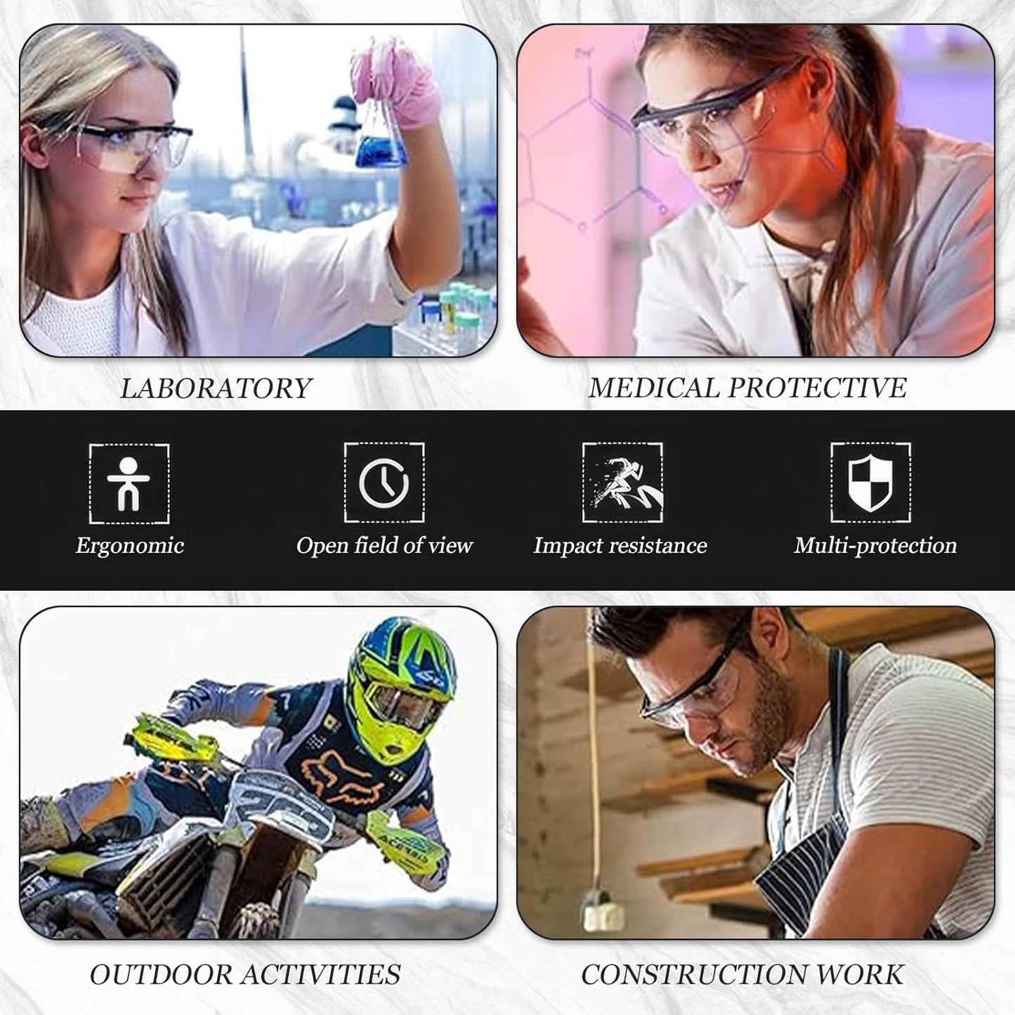 Protective Eyewear – Multi-layer Coating Clear Anti-Fog, Anti-Scratch Safety Glasses - Versatile Eye Protection for Men, Women, and Children