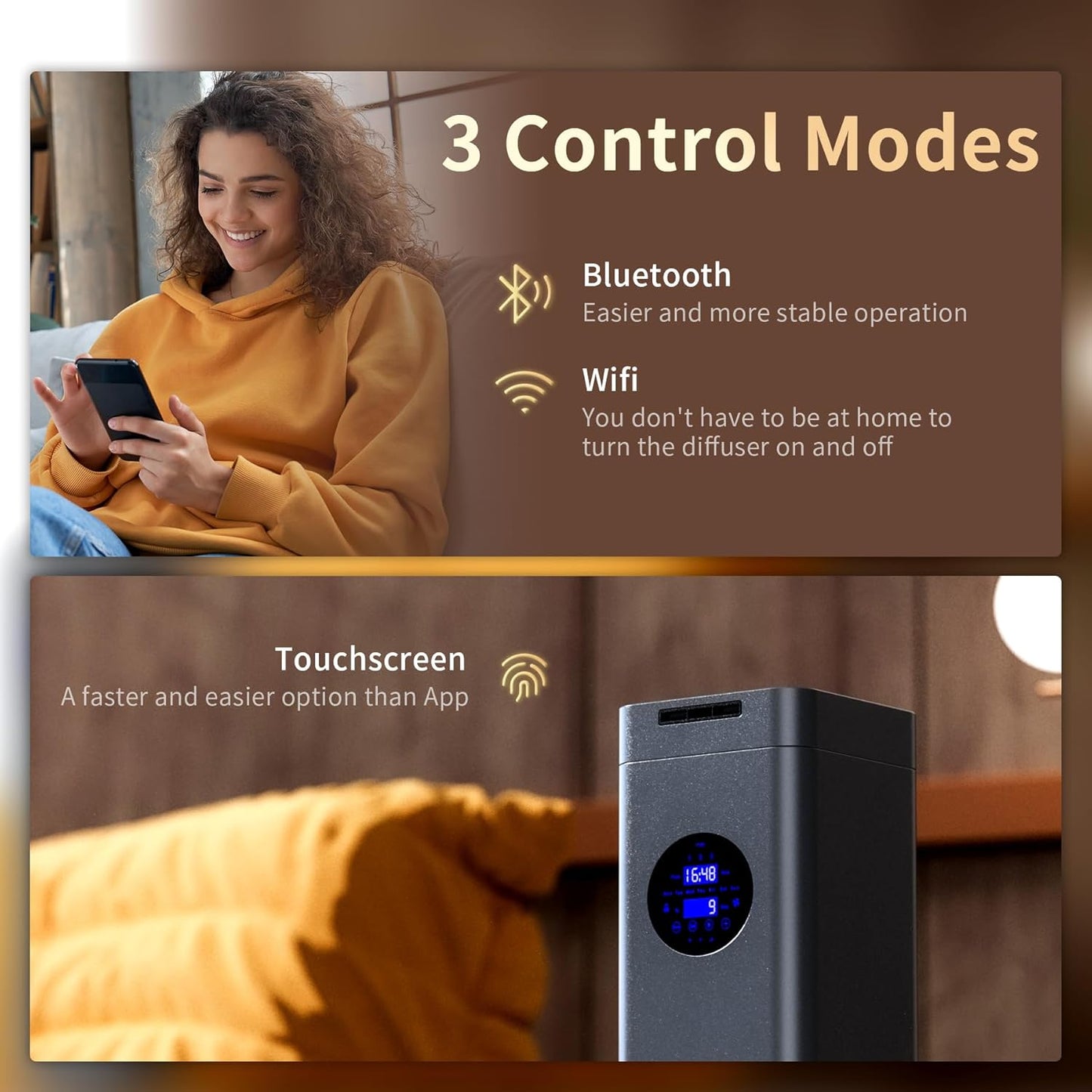 1500ml Scent Air Machine for Home, 4000 sq. ft Coverage Waterless Diffuser Essential Oil Diffuser Hotel Scent Diffuser Cold Air Nebulizer for Large Room Hotel Office (Titanium Gray)