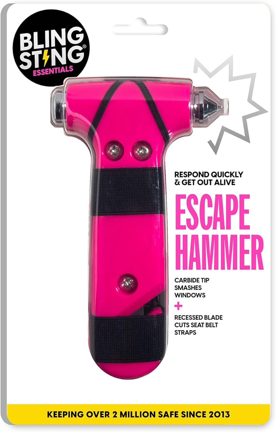 Super-Cute Safety Hammer, Emergency Escape Tool with Car Window Breaker and Seat Belt Cutter, Life Saving Safety & Survival Kit for Women's Safety, Family, Child Rescue