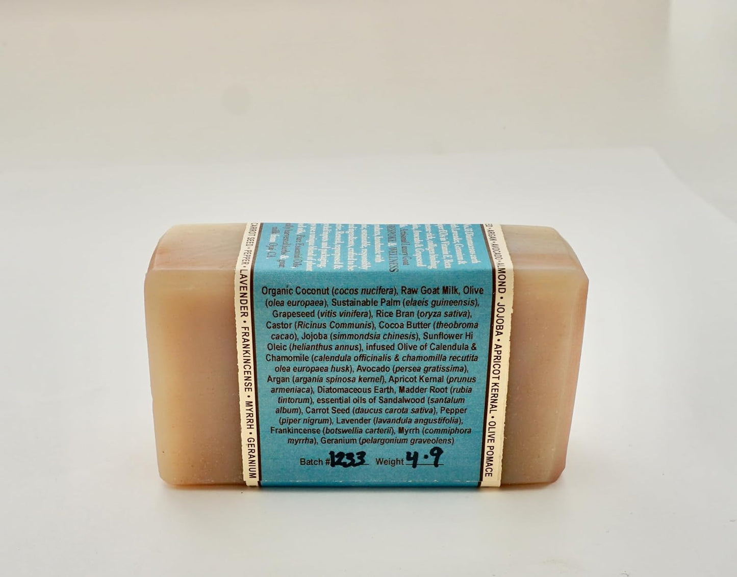 Handmade Goat Milk Soap Giftset- BOGUE No.33 WELLNESS Anti-Aging Blend Revitalizing Rosehip Oil & Essential Oils of Carrot Seed, Sandalwood, Pepper, Frankincense & Myrrh hydrate & smooth skin