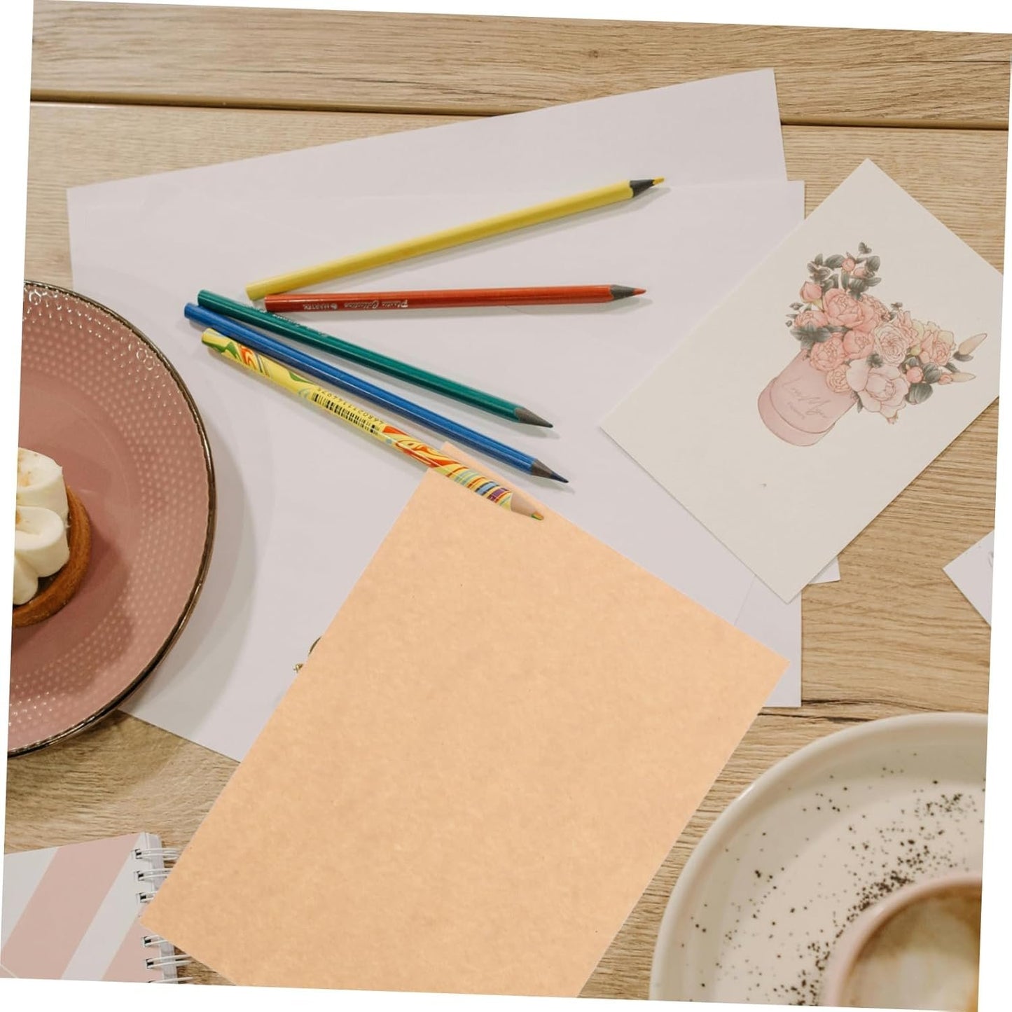 LALAFINA Retro Letter Paper Pack 50 Sheets Lined Writing Paper A5 Size for Writing
